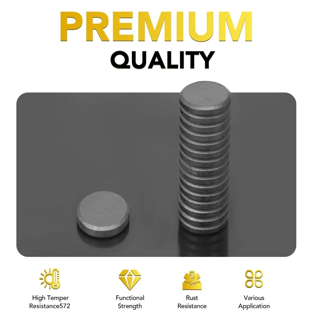 Alt view image 3 of 6 - Strong Adhesive Magnets,200pcs 0.6x0.12in Fridge Refrigerator Magnet Small Round Black Ceramic Button Neodymium Magnets, Heavy Duty,for Whiteboard,Crafts,Office, Scientific,Refrigerator,Fridge