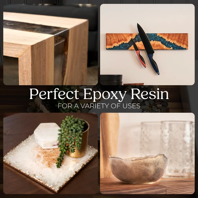 Alt view image 4 of 7 - Table Top Epoxy Resin Kit 64 Oz for Bar Top & Coatings Crystal Clear, Self Leveling, Food Safe for Wood Casting, Coatings, Jewelry Making, Use with Mica Powder, Alcohol Ink