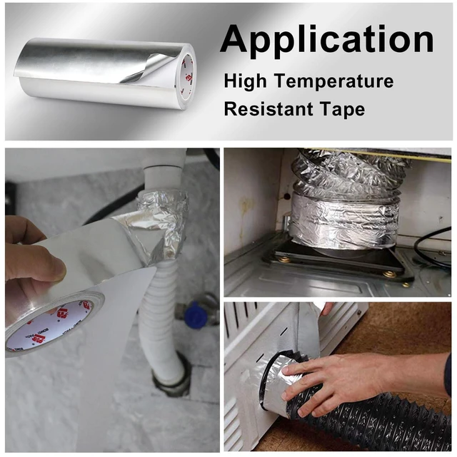 Alt view image 2 of 7 - Aluminum Foil Tape,Heavy Duty Metal Foil,High Temperature Silver Duct Tape,Perfect for Sealing & Patching,HVAC,Air Ducts,Insulation and Metal Repair (12 Inch)
