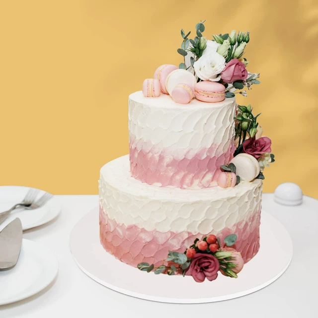 Alt view image 2 of 7 - 12 PCS Cake Drums 8 Inch, 8inch Drum, Cake Boards 8 Inch Round, 1/2" Thick Cardboard, Sturdy Circle, Base para Pastel Cardboard Base White Cake Boards for Wedding