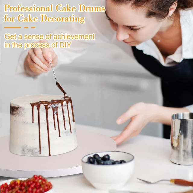 Alt view image 6 of 7 - 12 PCS Cake Drums 8 Inch, 8inch Drum, Cake Boards 8 Inch Round, 1/2" Thick Cardboard, Sturdy Circle, Base para Pastel Cardboard Base White Cake Boards for Wedding