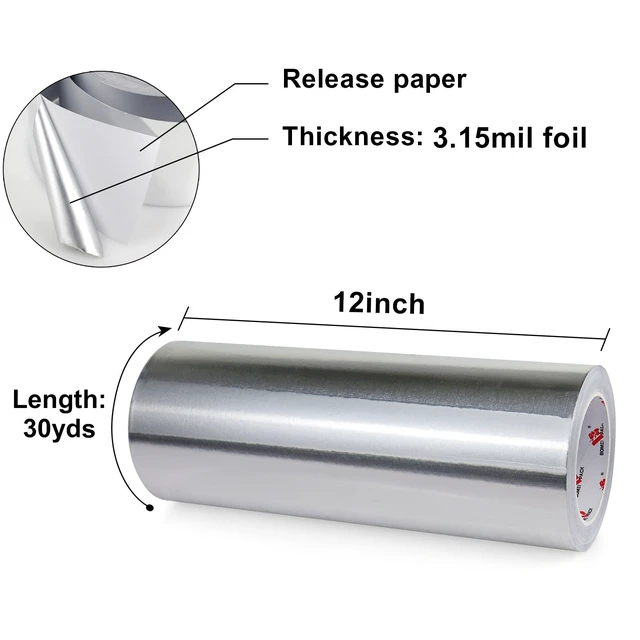 Alt view image 4 of 7 - Aluminum Foil Tape,Heavy Duty Metal Foil,High Temperature Silver Duct Tape,Perfect for Sealing & Patching,HVAC,Air Ducts,Insulation and Metal Repair (12 Inch)
