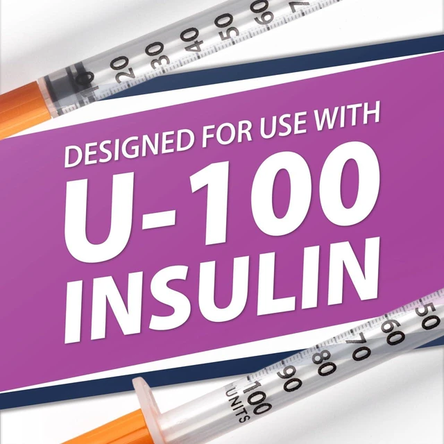 Alt view image 2 of 7 - EasyTouch U-100 Pet Insulin Syringes (28G 0.5cc 1/2") - 100 ct. Compatible with U-100 Insulin, 50 Unit Capacity, 1/2" Needle Length, Half-Unit Markings, Box of 100