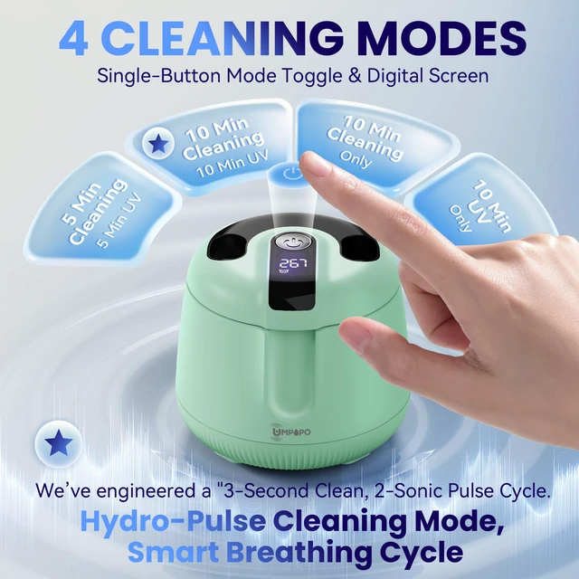 Alt view image 4 of 7 - Ultrasonic Retainer Cleaner Machine 48kHz, Dental Ultrasonic Care Cleaner Ultrasonic Retainer Cleaner for Dentures, Aligners, Mouth Guards, Toothbrush Heads and Jewelry with 200ML Capacity