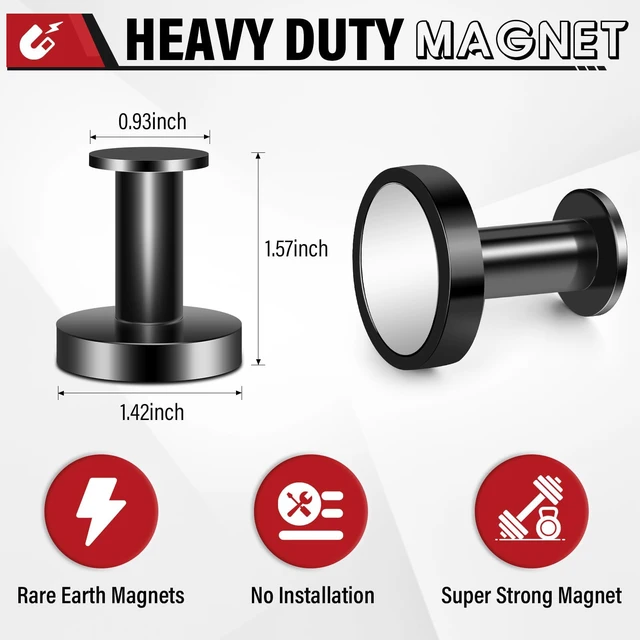 Alt view image 2 of 7 - Magnetic Hooks for Cruise Cabins Black 150lb Strong Magnetic Hooks Locker Accessories Strong Magnetic Hooks for Classroom Whiteboard Grill Cruise Ship
