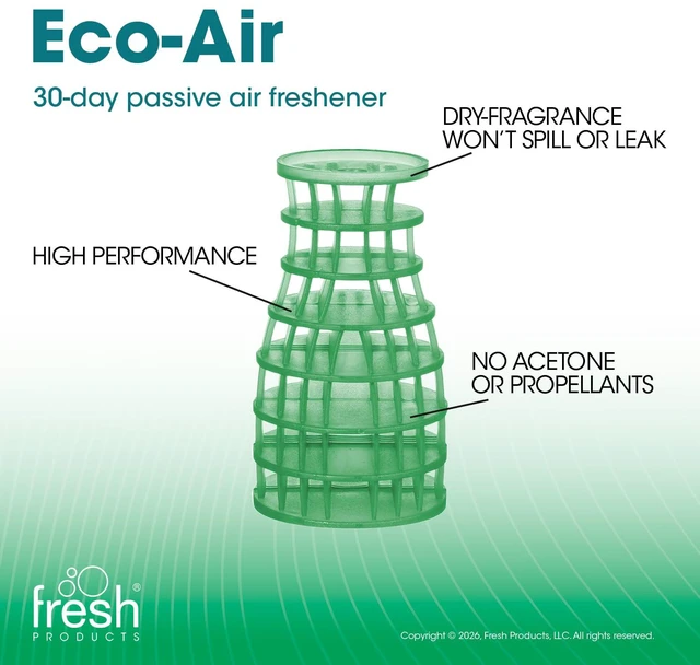 Alt view image 4 of 7 - Eco Air Freshener Refill Solid Dry, Cucumber Melon, 6 Pack Natural Oils, No Acetone Or Propellants, Made In USA, Lasts 30 Days, Ideal For Home, Business Or Commercial Spaces