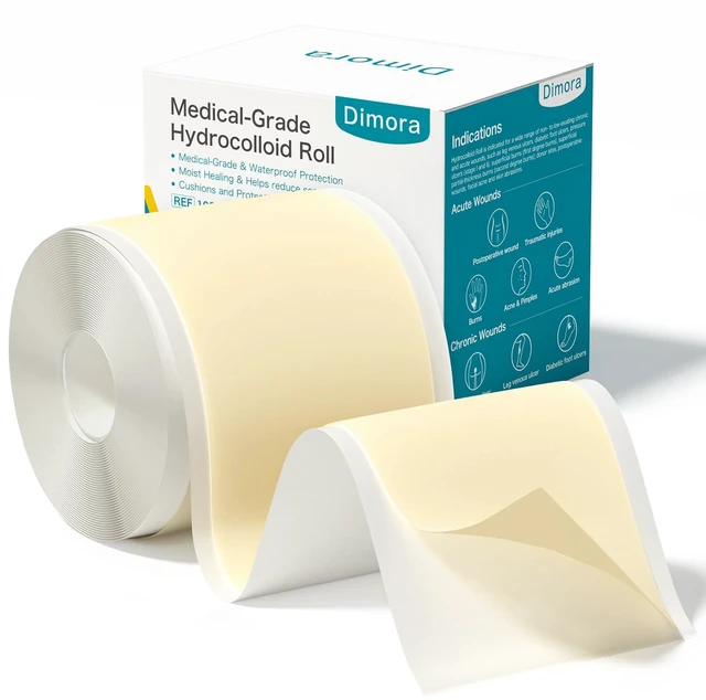 Main image of Medical Grade Hydrocolloid Bandage Roll (2in*16ft), Highly Absorbent Hydrocolloid Dressings for Wound Care, Burn, Blister, Pimple Patches for Acne Care, Waterproof & Cut to Size