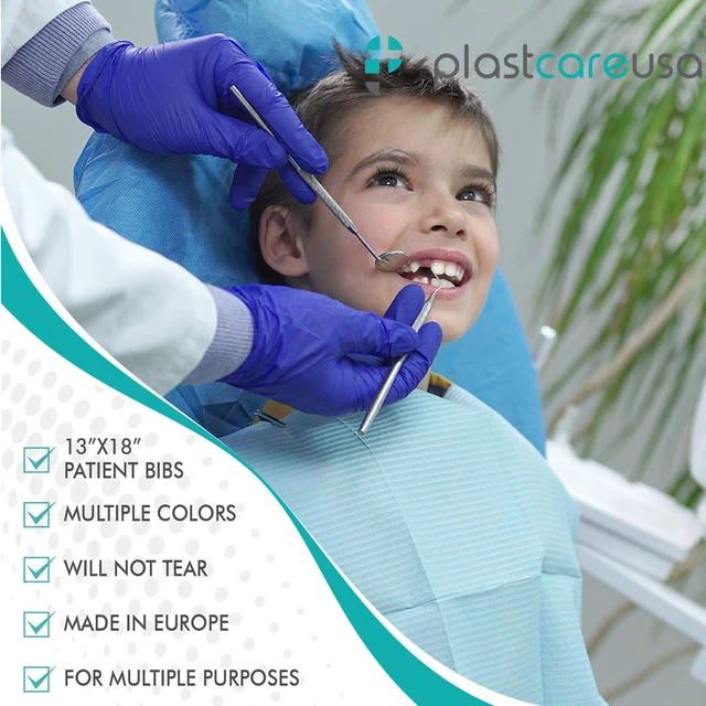 Alt view image 3 of 4 - Disposable Dental Bibs 13"x18" - 3 Ply Waterproof Tattoo Bib Sheet for Patients - Dentist or Medical Tray Cover and Nail Table Cover Supplies, Gray