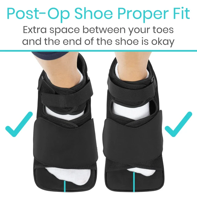 Alt view image 6 of 7 - Post Op Shoe - Lightweight Medical Walking Boot with Adjustable Strap Orthopedic Recovery Cast Shoe for Post Surgery, Fractured Foot, Injured Toes, Stress Fracture, Sprains - Left or Right Foot