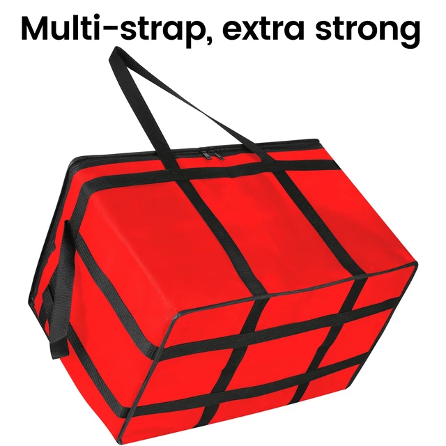 Alt view image 7 of 7 - 3 Pack Insulated Food Delivery Bags, XXXL Catering Cooler Bag Red Keeps food hot or frozen for grocery shopping, catering, pizza and rideshare delivery; great for travel and car trips