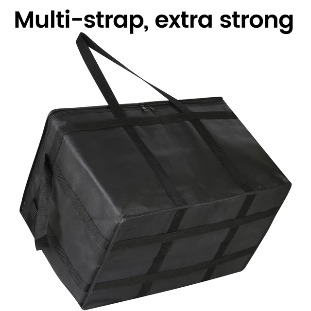 Alt view image 7 of 7 - 3 Pack Insulated Food Delivery Bags, XXXL Catering Cooler Bag Black Keeps food hot or frozen for grocery shopping, catering, pizza and rideshare delivery; great for travel and car trips
