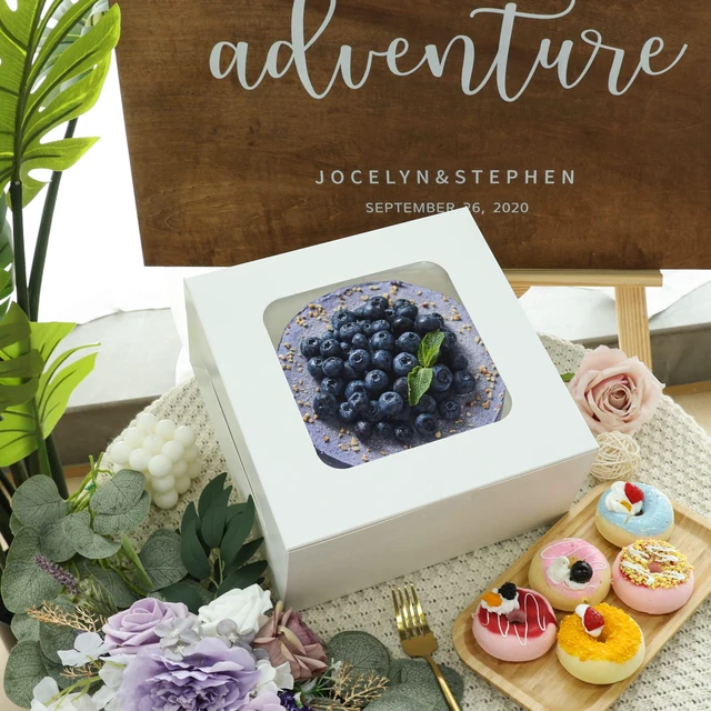 Alt view image 5 of 7 - 40pcs Cake Boxes, 10x10x5 Inch White Bakery Boxes with Window for Valentine's Day, Mother's Day, Pastries, Cookies, Pie, Cupcakes