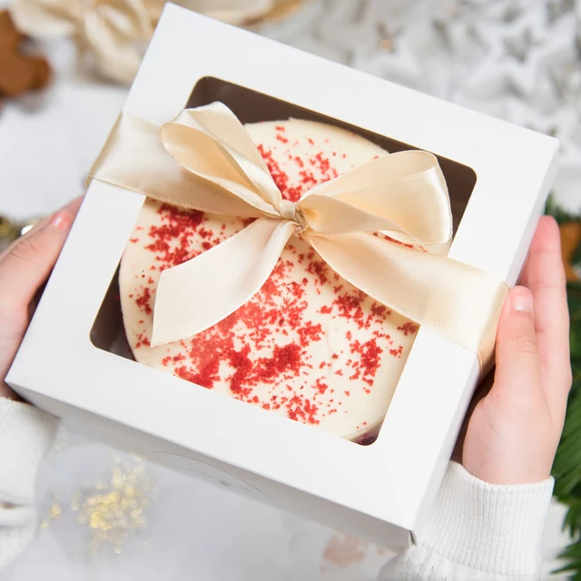 Alt view image 6 of 7 - 40pcs Cake Boxes, 10x10x5 Inch White Bakery Boxes with Window for Valentine's Day, Mother's Day, Pastries, Cookies, Pie, Cupcakes