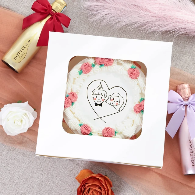 Alt view image 7 of 7 - 40pcs Cake Boxes, 10x10x5 Inch White Bakery Boxes with Window for Valentine's Day, Mother's Day, Pastries, Cookies, Pie, Cupcakes