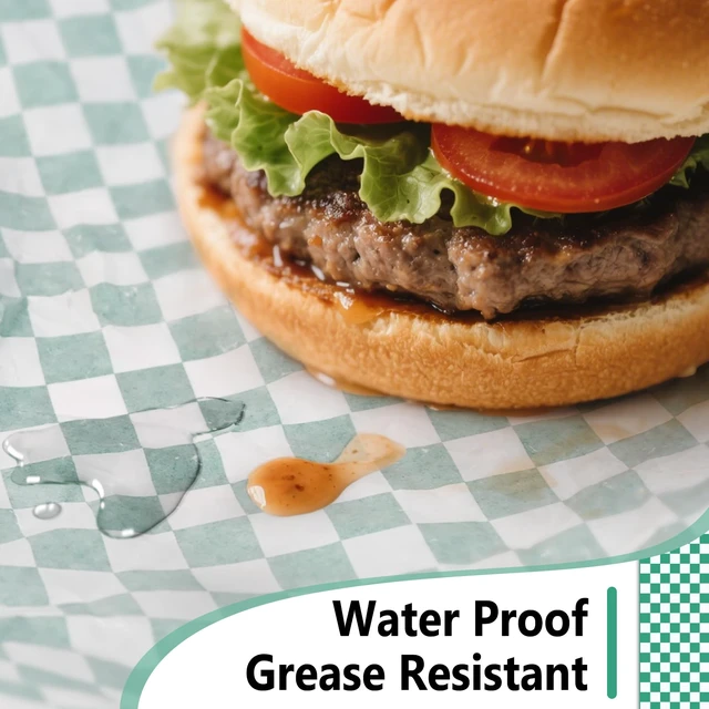 Alt view image 4 of 7 - 12 x 12" Grease Resistant Deli Paper Precut Sheets, 1000 Pcs Green & White Checker, Food Basket Liners, Sandwich Wrapping Paper, for Deli Food, BBQ, Picnic, Party