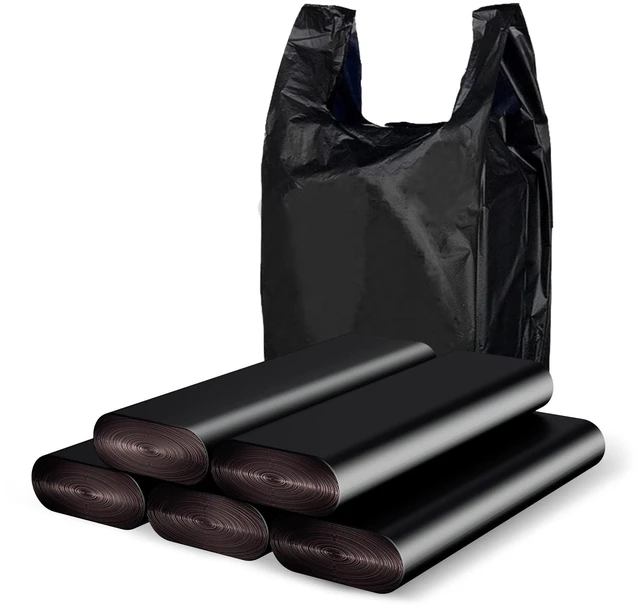 Main image of Plastic Bags Black, (11.5'x 6.5" x 21')(1000Pack) with Handles