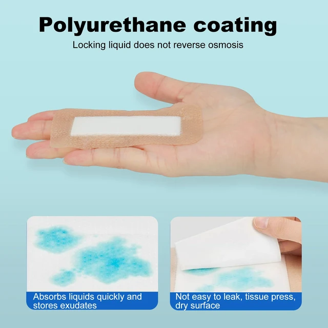 Alt view image 4 of 7 - 30 Pcs Silicone Foam Dressing 2x4 Gentle Border, Super Absorbent Wound Dressing, Bed Sore Patches, Waterproof Silicone Bandages for Wounds Care, Self Adhesive Pressure Sore Pads