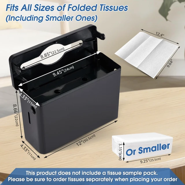 Alt view image 4 of 7 - Multifold Paper Towel Dispenser Countertop Large Capacity, Non-Slip ABS Base, Fits C-Fold and Z-Fold Towels, For Bathrooms, Kitchens and Offices