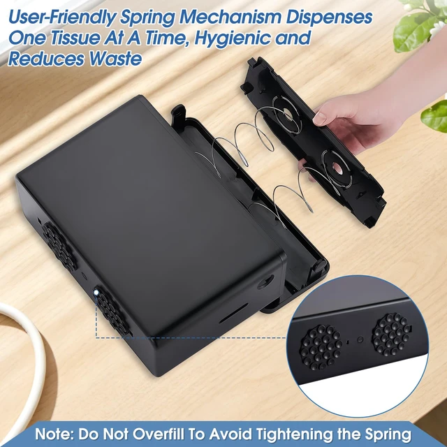 Alt view image 3 of 7 - Multifold Paper Towel Dispenser Countertop Large Capacity, Non-Slip ABS Base, Fits C-Fold and Z-Fold Towels, For Bathrooms, Kitchens and Offices