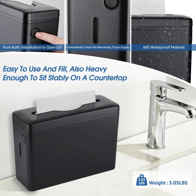 Alt view image 6 of 7 - Multifold Paper Towel Dispenser Countertop Large Capacity, Non-Slip ABS Base, Fits C-Fold and Z-Fold Towels, For Bathrooms, Kitchens and Offices