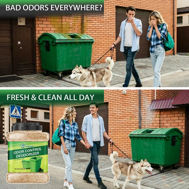 Alt view image 2 of 7 - Outdoor Trash Can Deodorizer 2.6 lbs, Industrial Strength Garbage Odor Eliminator & Moisture Absorber for Trash Cans, Outdoor Waste Bins & Recycling Containers, Heavy Duty Long Lasting Odor Control