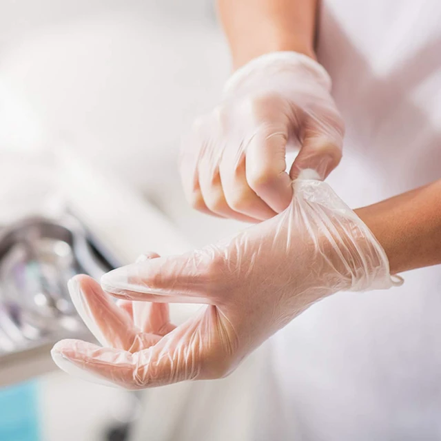 Alt view image 2 of 7 - Medical Clear Vinyl Exam Gloves - Latex-Free & Powder-Free - VGPF3002 (Case of 1,000), Medium