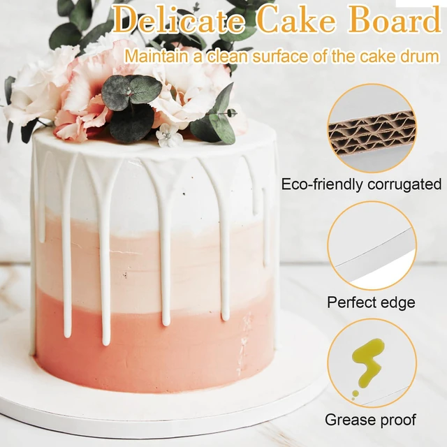 Alt view image 5 of 7 - 12 PCS Cake Drums 8 Inch, 8inch Drum, Cake Boards 8 Inch Round, 1/2" Thick Cardboard, Sturdy Circle, Base para Pastel Cardboard Base White Cake Boards for Wedding