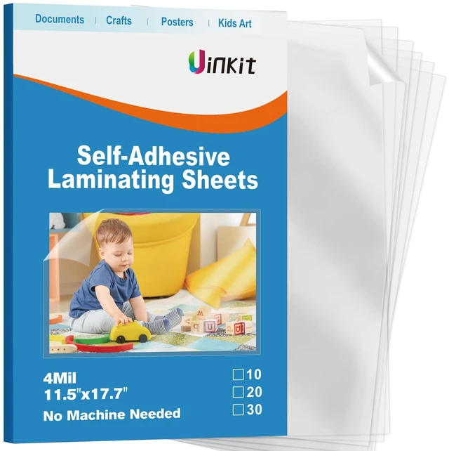 Main image of 4Mil Self-Adhesive Laminating Sheets 11.5x17.5 Inches 10 Pack for 11x17 Posters, Wedding Signs, Menus & Charts, Heat-Free, No Machine Needed The Display Series