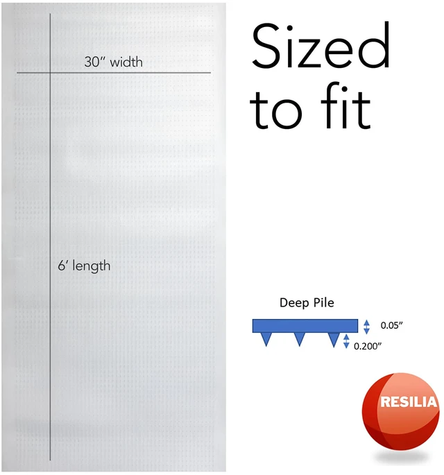 Alt view image 3 of 7 - Industrial Deep Pile Carpet Runner - Crosshatch Pattern Non Slip Carpet & Rug Protector Mat, Waterproof Clear Plastic Vinyl Floor Covering, 30 Inches Wide x 6 Feet Long, Made in The USA