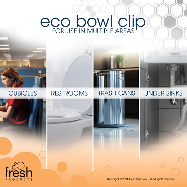 Alt view image 7 of 7 - Eco Bowl Clip Toilet Air Freshener, Variety Pack, 6-Pack Natural Oils, Made in USA, Rim Toilet Tank Trash Cabinet, Air & Trash and Bathroom Freshener, Lasts 30 Days, Chemical Free