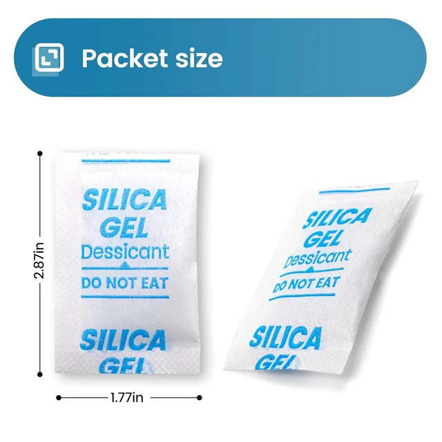 Alt view image 2 of 7 - 500PCS 5g Silica Gel Packets, Moisture Absorbers Desiccant Packs for Storage, Clothes, Shoes, Electronics, 3D Printer Filament, Jewelry, Spices, Safes, Tools