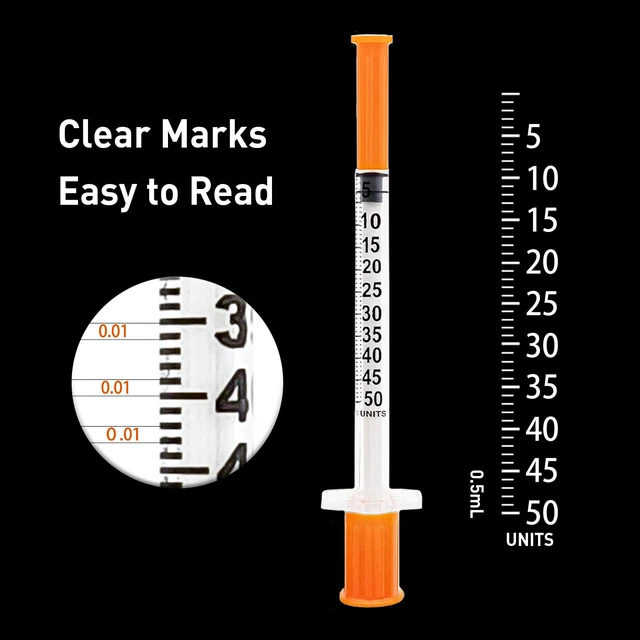 Alt view image 4 of 7 - 36PCS 0.5mL/CC Syringe with 31G 5/16in Needle,Individually Wrapped