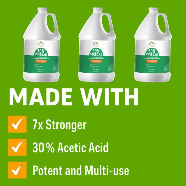 Alt view image 7 of 7 - 30% Vinegar Concentrated White Vinegar Industrial-Grade (2 Gallon(256 oz) 30% Vinegar Gallon for Garden,Home,and Outdoor Pure | Max Performance 7X Power | with Instructions