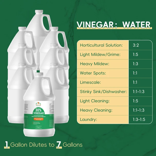Alt view image 5 of 7 - 30% Vinegar Concentrated White Vinegar Industrial-Grade (2 Gallon(256 oz) 30% Vinegar Gallon for Garden,Home,and Outdoor Pure | Max Performance 7X Power | with Instructions