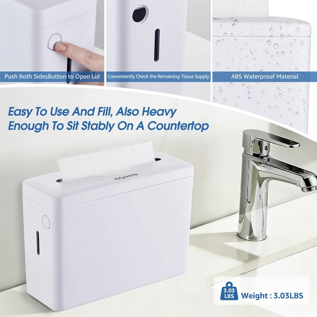 Alt view image 6 of 7 - Countertop Paper Towel Dispenser, 200-Sheet Capacity Non-Slip Base, Fits Multifold and Z-Fold Towels, For Bathrooms, Kitchens and Commercial Spaces