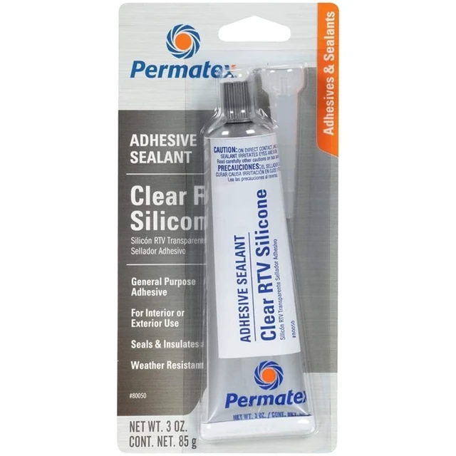 Alt view image 7 of 7 - 80050 Clear RTV Silicone Adhesive Sealant, 3 oz (Pack of 2)
