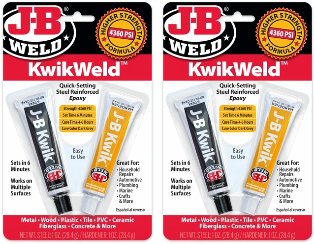 Main image of KwikWeld, 6 Minute Set Epoxy, Steel Reinforced Epoxy, High Strength - 2 Pack, Dark Grey (8276-2)
