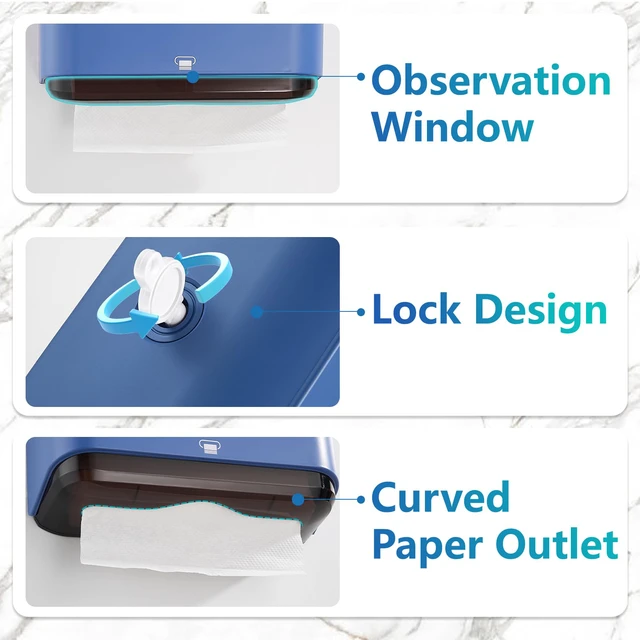 Alt view image 2 of 7 - Paper Towel Dispenser Wall Mount - Adhesive Paper Wowel Holder for Bathroom Compact, Touchless Hand Towel Dispenser for Kitchen 200 Sheet