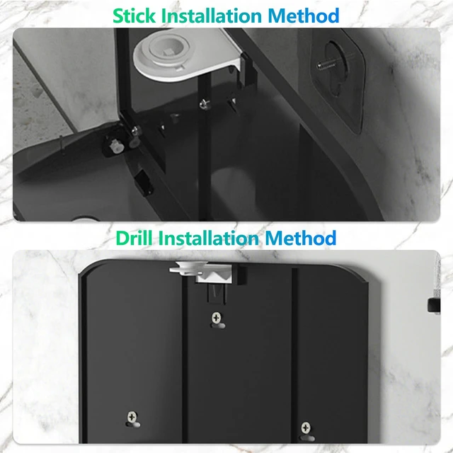 Alt view image 4 of 7 - Paper Towel Dispenser Wall Mount - Adhesive Paper Wowel Holder for Bathroom Compact, Touchless Hand Towel Dispenser for Kitchen 200 Sheet
