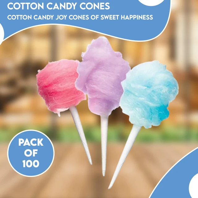 Alt view image 2 of 7 - PW Cotton Candy Cone 100ct Cotton Candy Cones 100ct