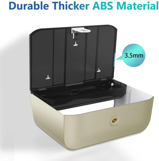 Alt view image 4 of 7 - C-Fold Paper Towel Dispenser for Bathroom: Compact 200 Sheets Large Capacity for Multifold Hand Towel, No-Hole Installation Adhesive Paper Towel Holder Wall Mount - Gold