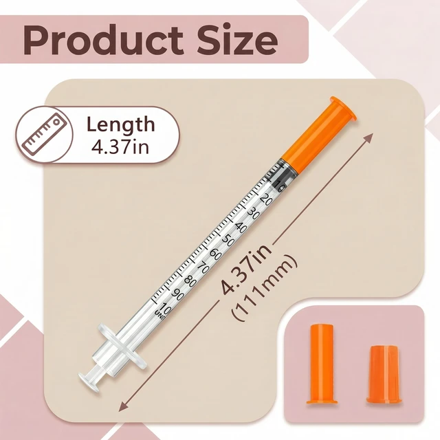 Alt view image 3 of 6 - 1ml 31G 5/16" (8mm), Individually Wrapped, Syrings Box of 100