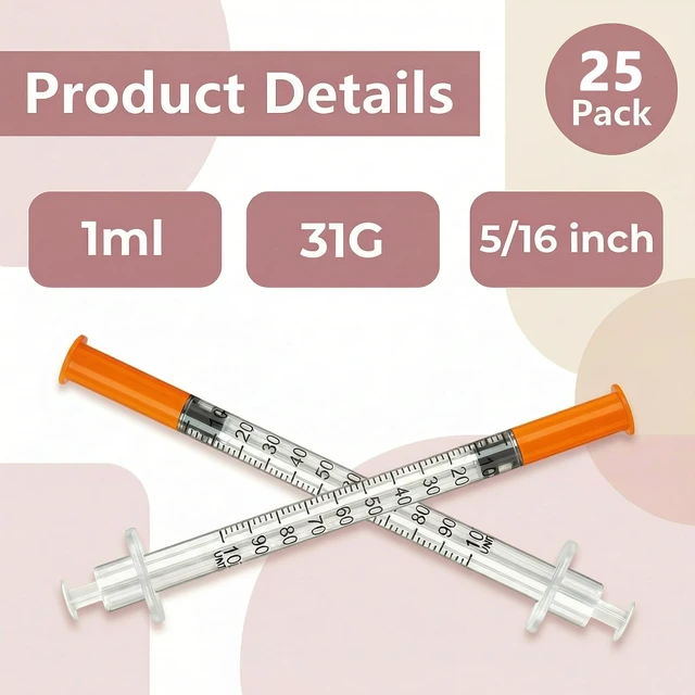 Alt view image 5 of 6 - 1ml 31G 5/16" (8mm), Individually Wrapped, Syrings Box of 100