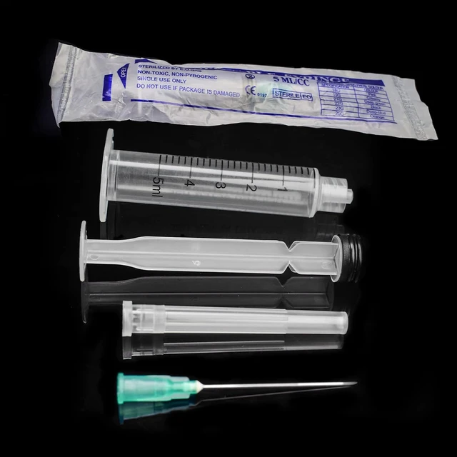 Alt view image 5 of 5 - 100Pack Disposable 5ml Syringe with 21G 1.5inch Needle Lab Supplies, Individually Packaged