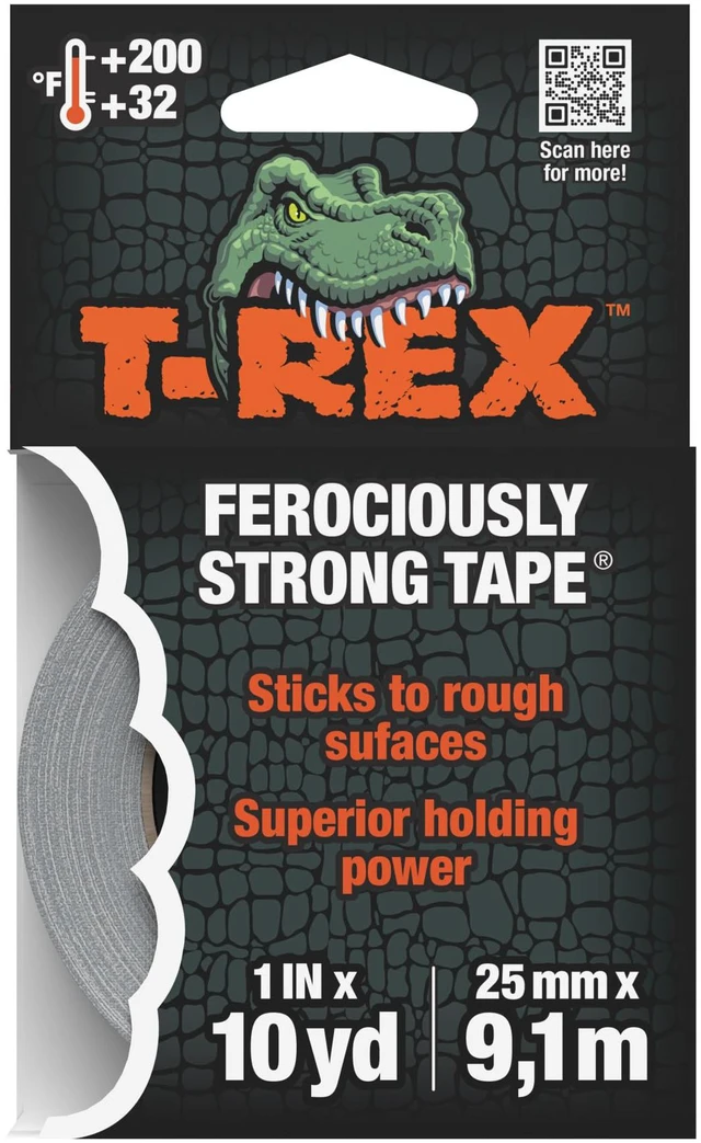 Main image of Ferociously Strong Tape, Mighty Rolls, 1 Inch x 10 Yards Each, Dark Gunmetal Gray, Case of 9 Rolls (241330)