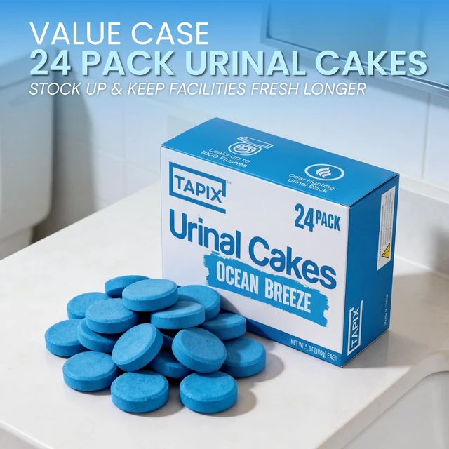Alt view image 7 of 7 - Urinal Cakes, Ocean Breeze Scent Urinal Deodorizing Block, Fresh Ocean Scent Urinal Pucks (Case of 24)