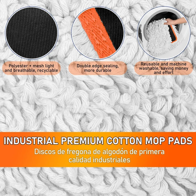 Alt view image 6 of 7 - 36" Commercial Dust Mop: Janitor Mop for Floors Cleaning high-traffic commercial areas professional cleaning supplies 59" long-handle heavy-duty frame 2 Pcs mop pad
