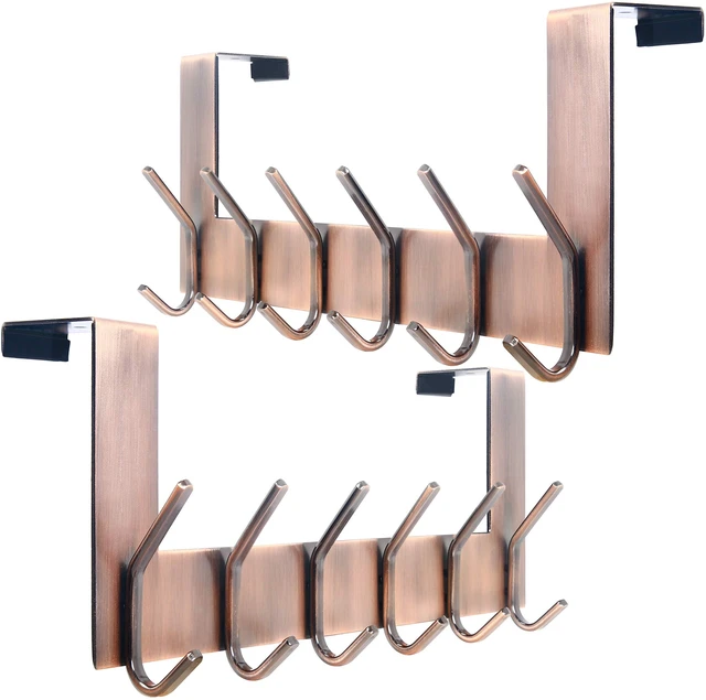 Main image of Over The Door Hooks for Hanging,Door Hanger,Over The Door Towel Rack,Over Door Coat Rack for Hanging Clothes,Towels,Antique Copper,2 Packs