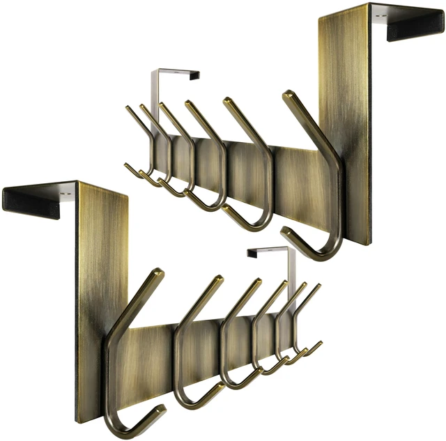 Main image of Over The Door Hooks for Clothes:Door Hanger,Over The Door Towel Rack,Door Coat Hanger Door Coat Rack for Hanging Towels,Hats,Behind Back of Bathroom,Bronze,2 Packs