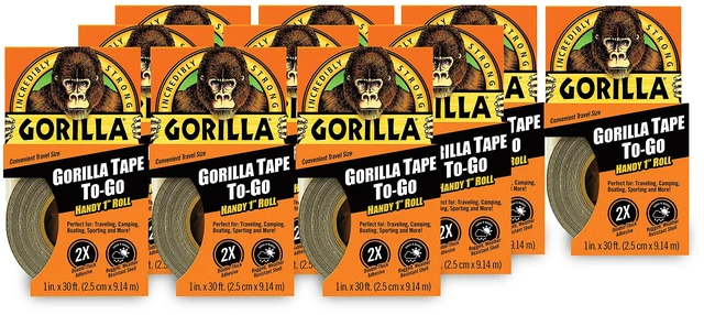 Main image of 6100101-10 Duct Tape to-Go, 1" x 10 yd, Black, (Pack of 10), 10-Pack, 10 Piece
